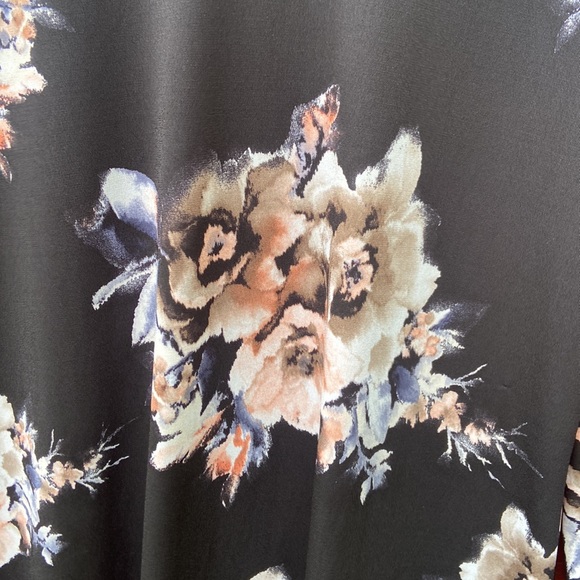 NWT DownEast Black Floral Flower Power Dress Women's Size L - Picture 6 of 7